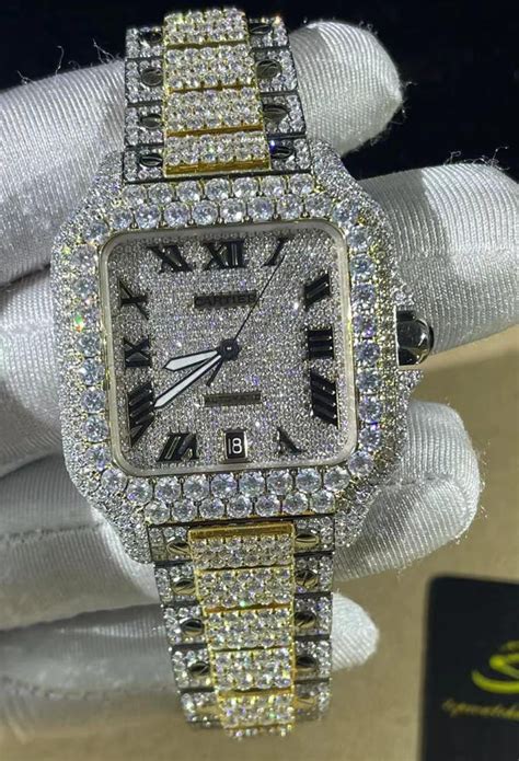 fake diamonds watches|moissanite bust down watch.